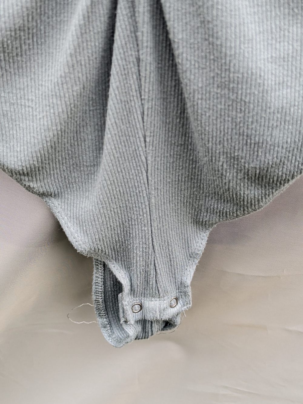 Garage Light Blue Twist-Front Ribbed V-Neck Bodysuit - Picture 10 of 16